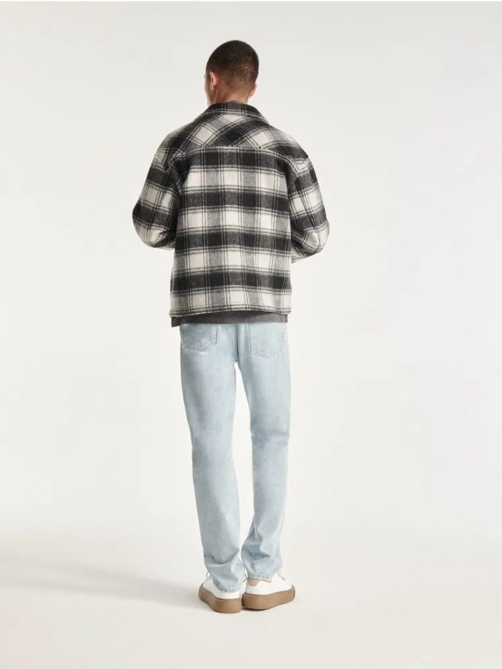 The Kooples Black and White Plaid Shirt Jacket - Picture 4 of 10